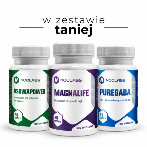 Zestaw na Stres i Zmęczenie | Magnez + GABA + Ashwagandha