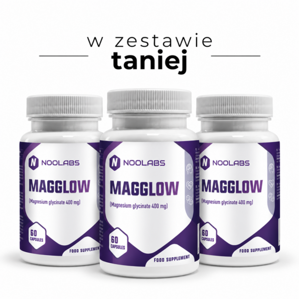 Zestaw Magnezu na Stres i Mięśnie | Magglow 3 × 60 kaps.