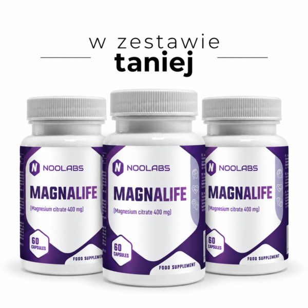 Zestaw Magnezu na Mięśnie i Układ Nerwowy | Magnalife 3 × 60 kaps.